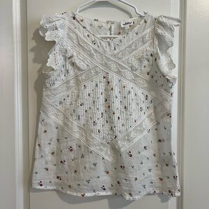 place nationale floral ruffle top
